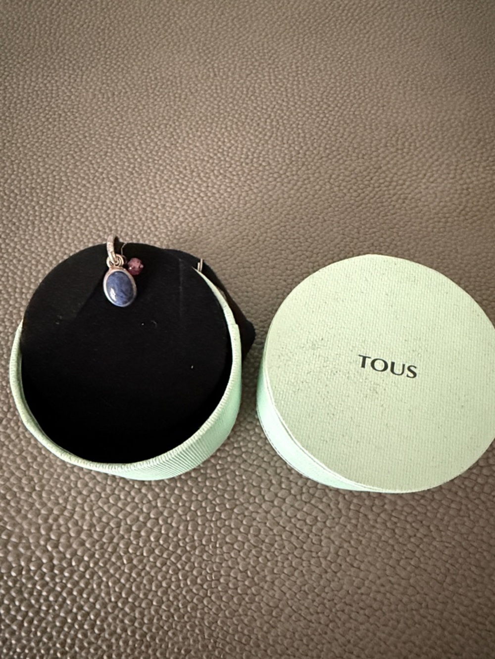 Tous Sterling Silver Pendant with Blue and Purple Natural Stone Accents